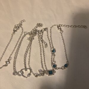 Elegant Silver Multi Accents & Gemstone Bracelet Set of 5